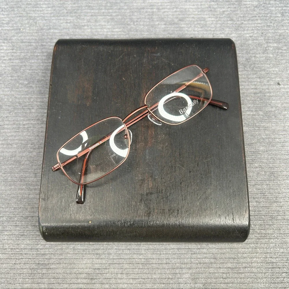 Basically It Y2k Eyeglasses Frames Burgundy Rectangular Nickel Free 50-19-140 C1